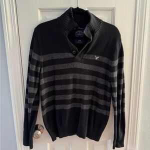 American eagle- Men’s striped quarter zip sweater